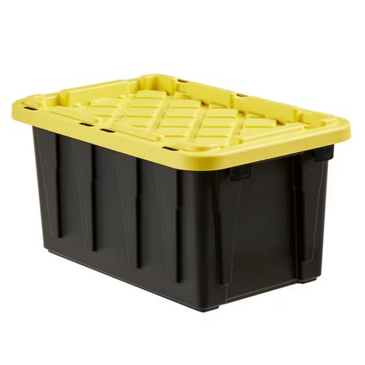 BLACK & YELLOW 27-Gallon Storage Bin with Snap-on Lid