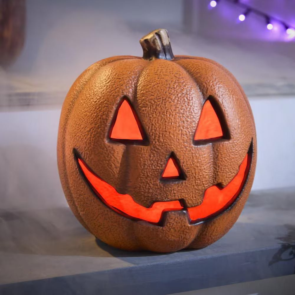 10 in PLUG IN LED Happy Jack O Lantern