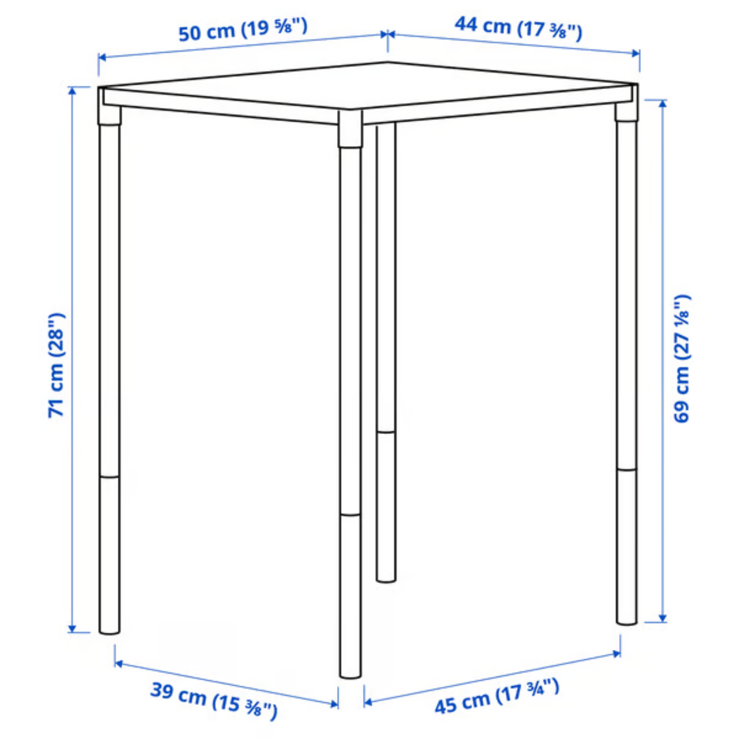 IKEA FEJAN Table, outdoor, white, 50x44 cm (19 5/8x17 3/8 ")