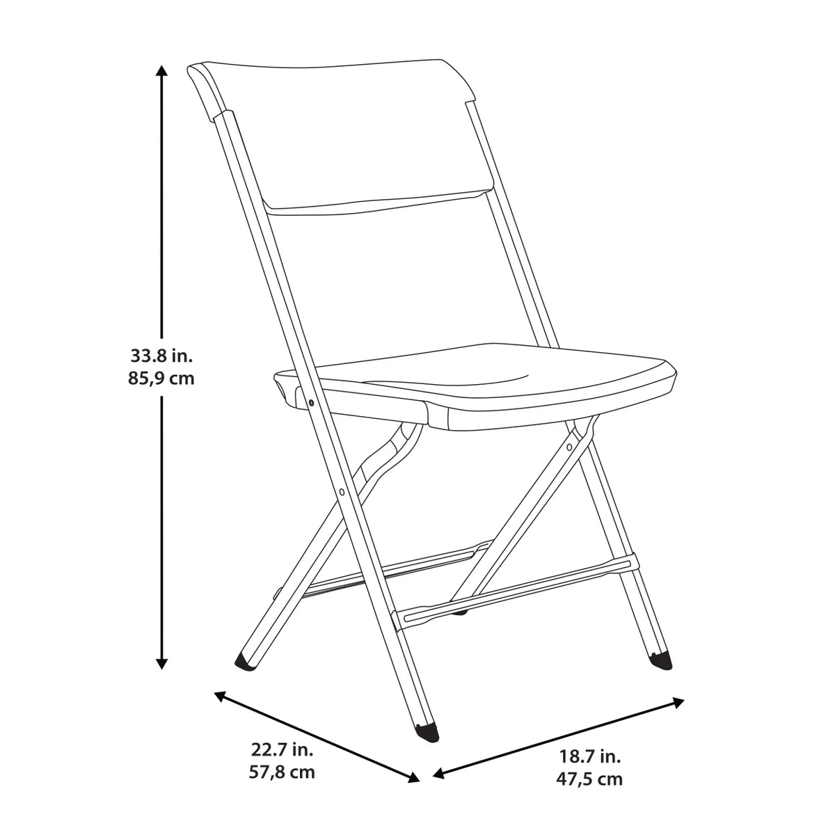 Lifetime Bypass Commercial Folding Chairs, 4-pack
