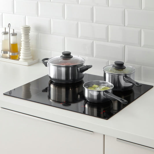 IKEA ANNONS cookware set, glass/stainless steel