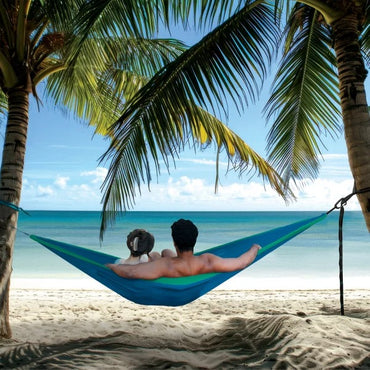 Cascade Oasis 2-Person Travel Hammock 🌴 Lightweight Nylon Camping & Backpacking Hammock with Straps, Carabiners & Portable Storage Bag