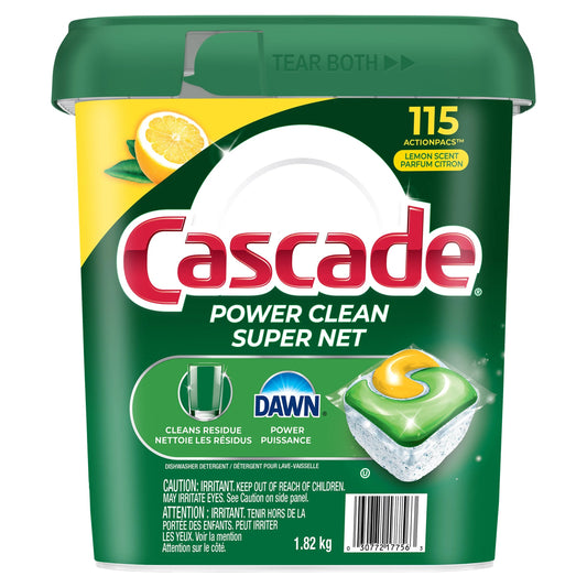 Cascade Power Clean Dishwasher Detergent ActionPacs – 115 Count Fresh Scent Pods