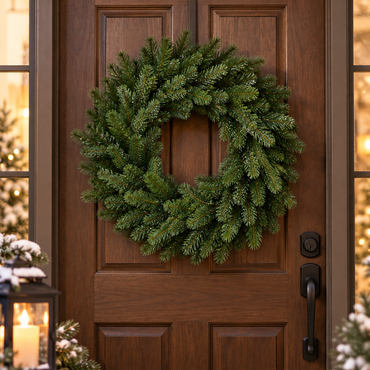 IKEA VINTERFINT Artificial Christmas Wreath, 60 cm (23.5 Inch), Green Faux Evergreen Holiday Door Wreath, Reusable Indoor Outdoor Christmas Decoration for Front Door, Wall, Window & Festive Home Décor