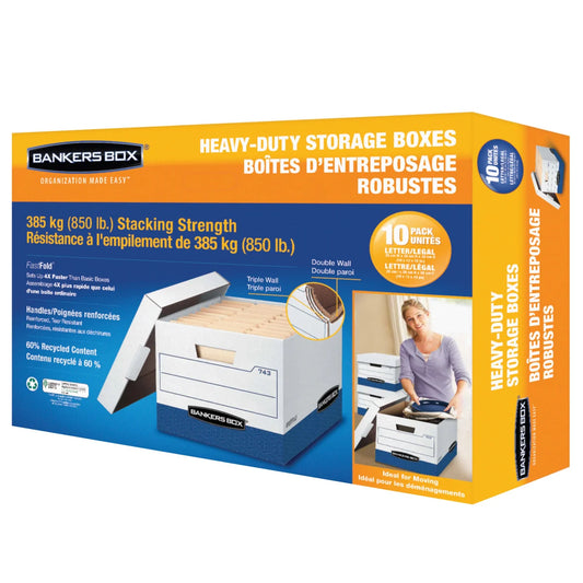 Fellowes 10-Pack Heavy-Duty Letter/Legal File Boxes
