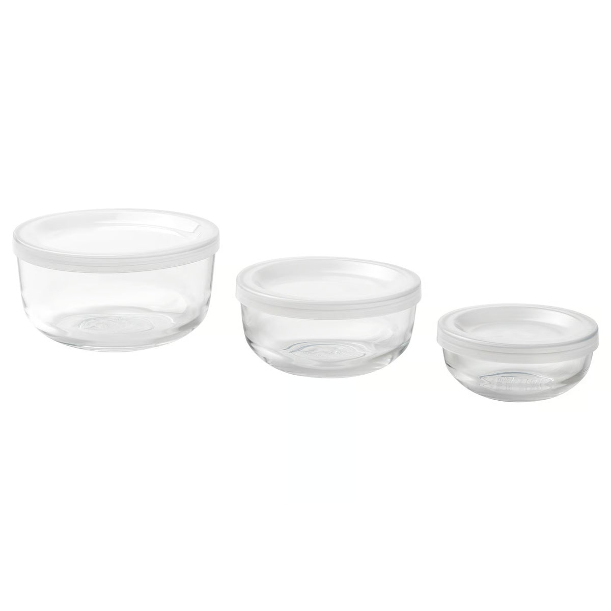 IKEA BESTÄMMA Food container with lid, set of 3, glass