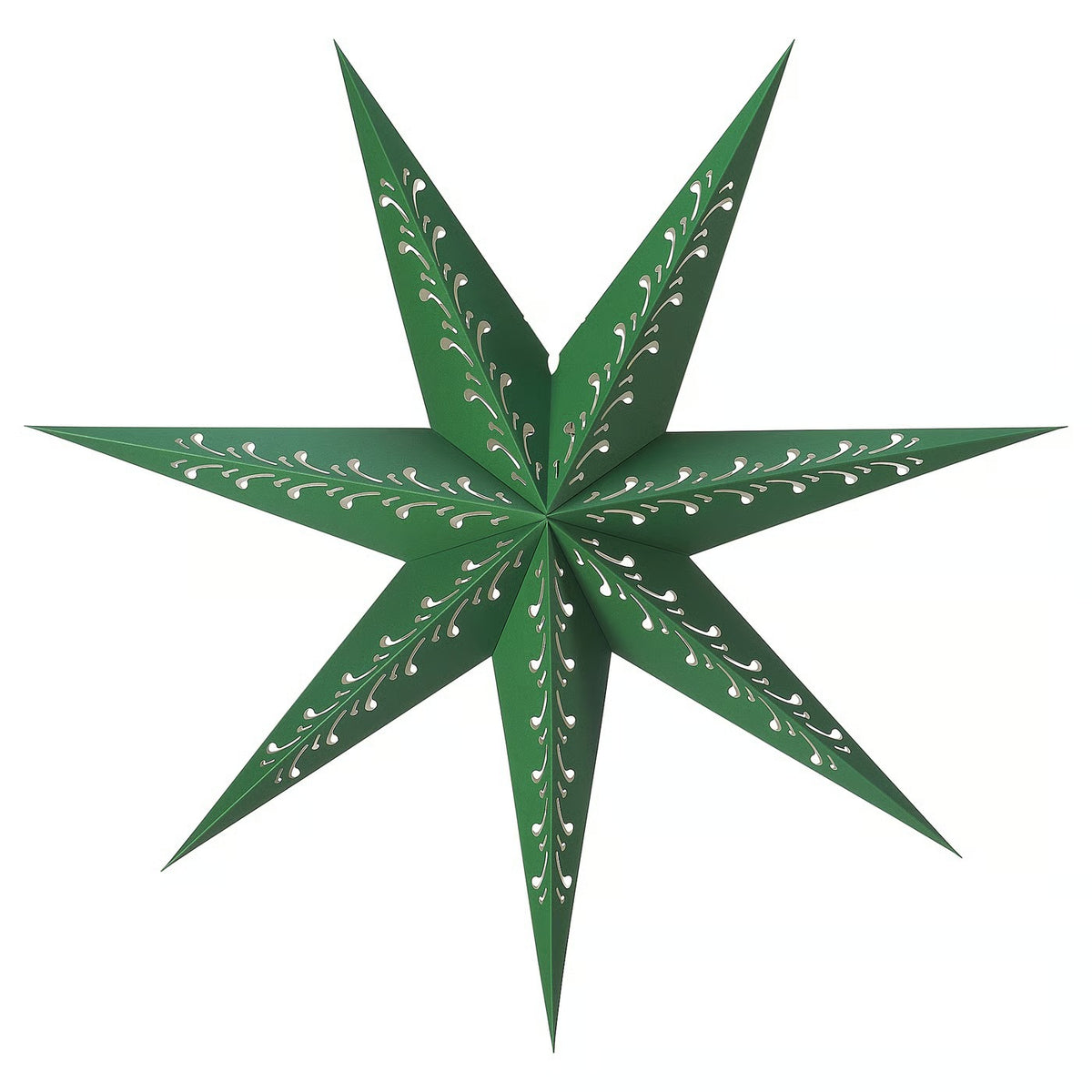 IKEA 90 cm Star-Shaped Paper Lamp Shade, Green & White, Indoor Decorative Shade