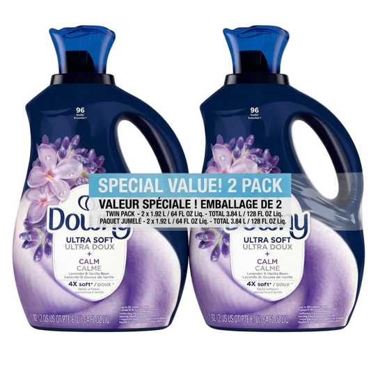 Downy Ultra Soft Fabric Softener Liquid, Calm Scent, 64 fl oz – Long-Lasting Freshness & Soft Clothes ( 2 Packs)