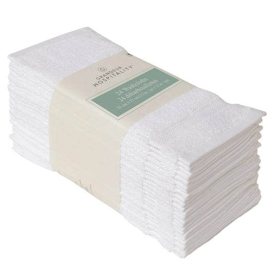 Grandeur Hospitality Washcloths, 24-pack