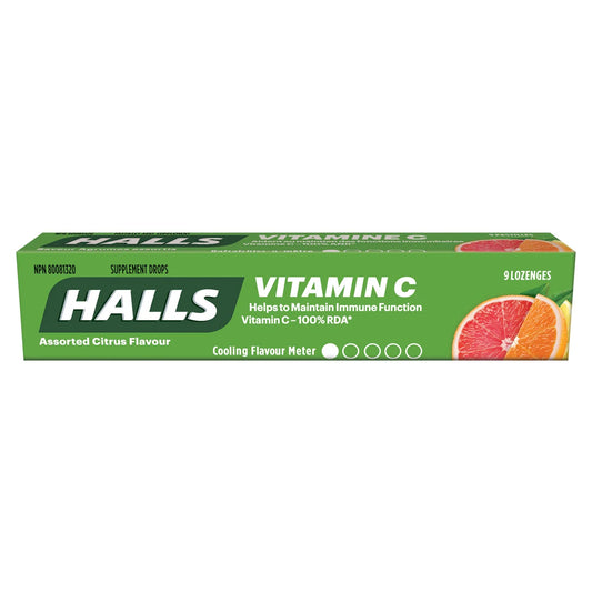 HALLS Defense Vitamin C Assorted Citrus Supplement Drops, 20-count