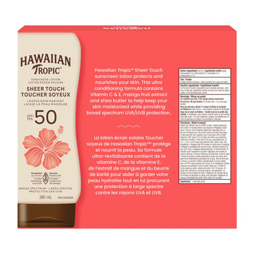 Hawaiian Tropic Sheer Touch Sunscreen Lotion SPF 50, 3 x 240 mL
