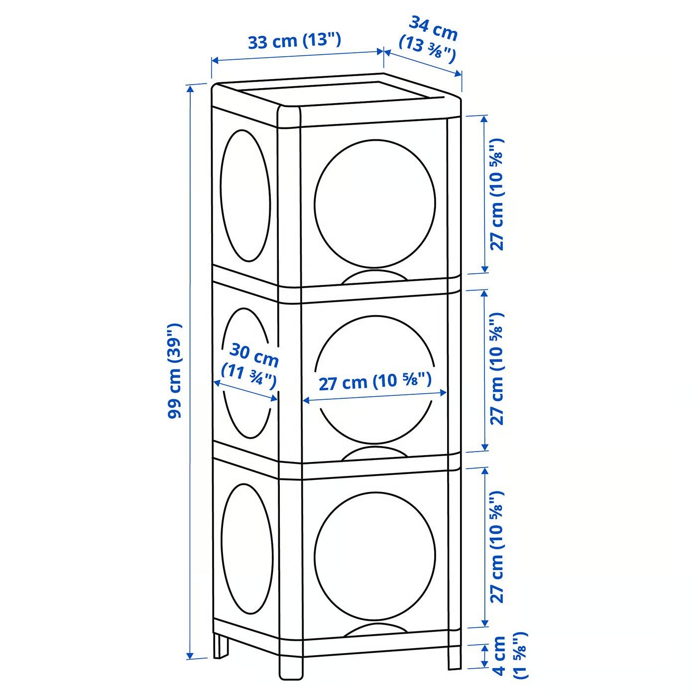 IKEA IVOSJON Cabinet with doors, 33x34x99 cm (13x13 3/8x39 ") - Green