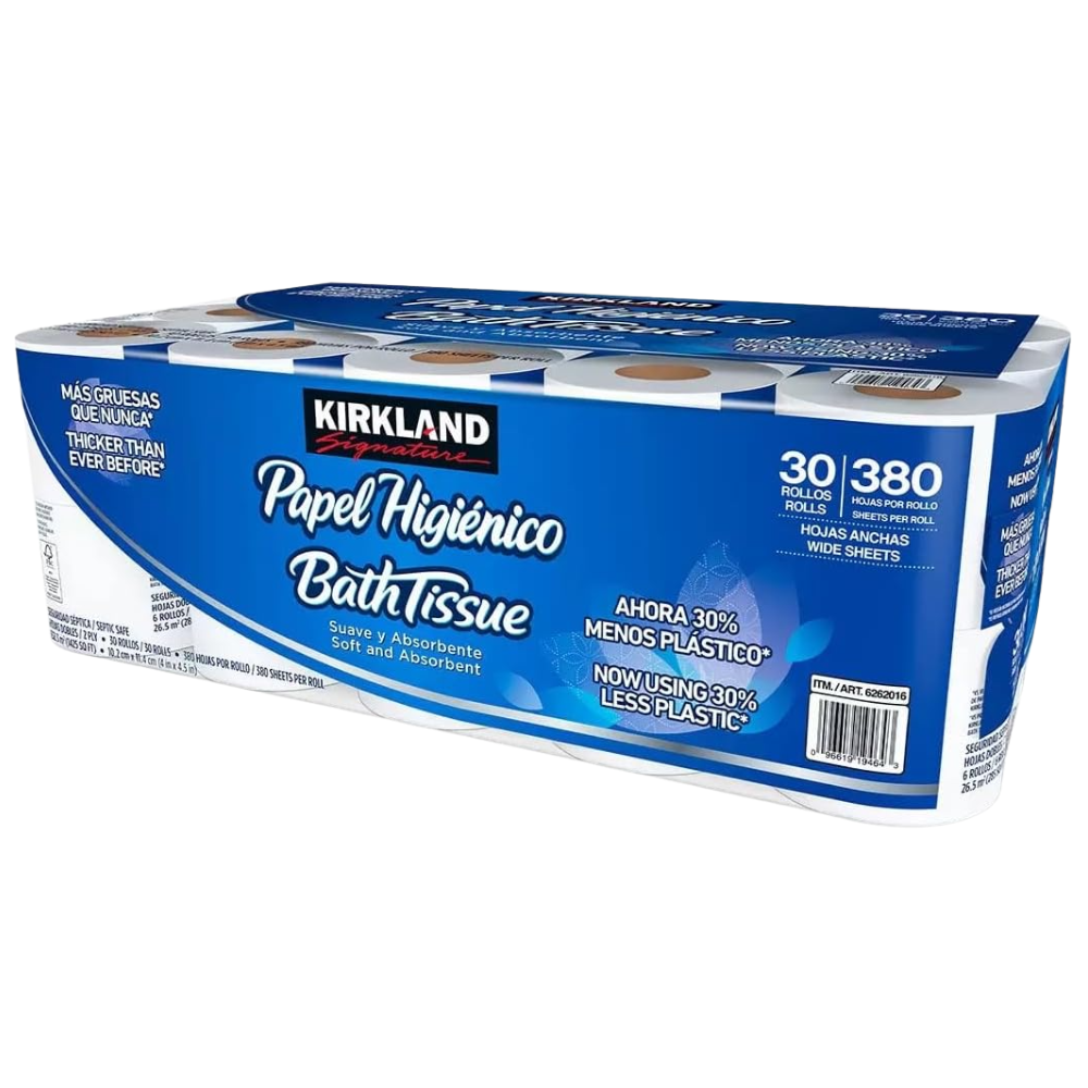 Kirkland Signature 2-Ply Bath Tissue – 30 Pack | Strong, Soft & Absorbent Toilet Paper for Everyday Home Use