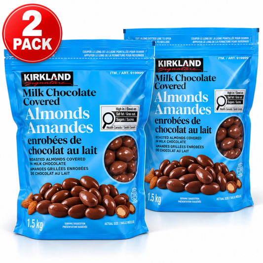 (2 Pack) Kirkland Signature Chocolate Covered Almonds, 1.5 kg (3.3 lb)