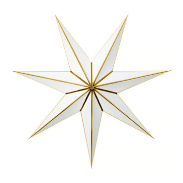 IKEA 70 cm Star-Shaped Paper Lamp Shade, White & Gold Colour, Indoor Decorative Shade