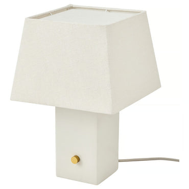 IKEA Ceramic Table Lamp with Linen Shade, Dimmable, 35 cm