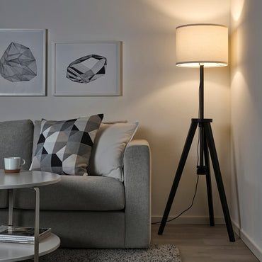 IKEA LAUTERS Floor lamp, brown ash/white