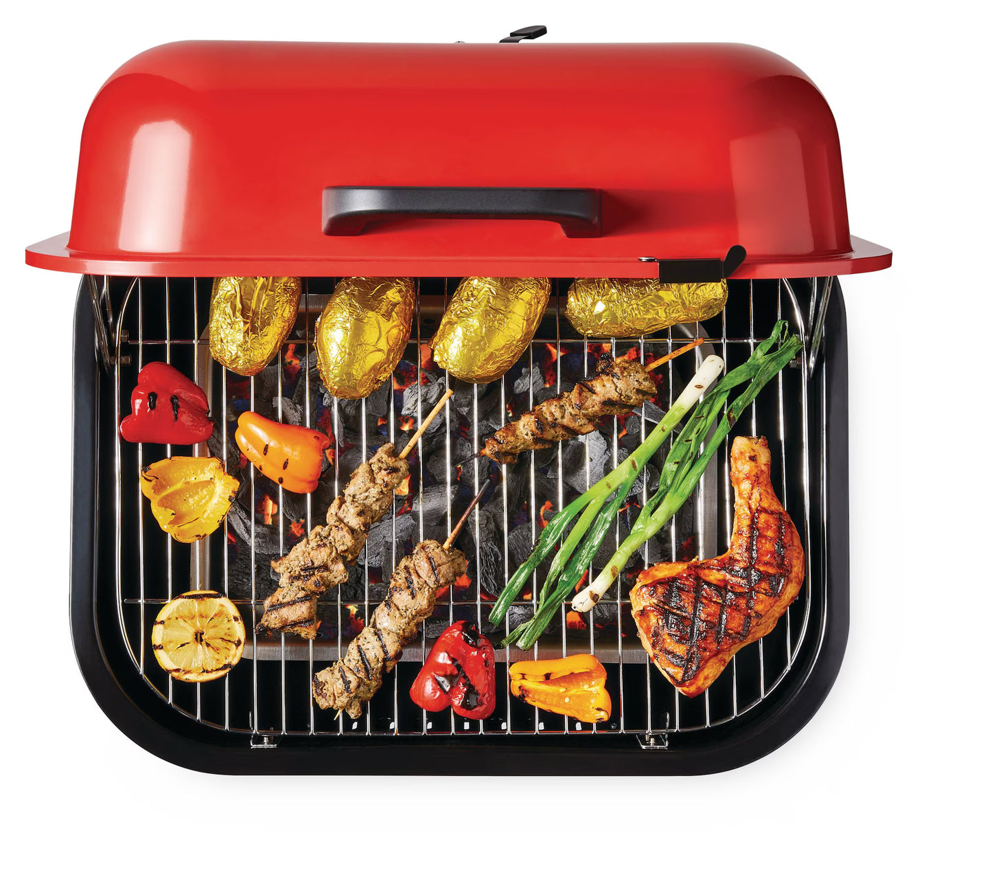 MASTER Chef Portable Americana Walk-A-Bout Charcoal BBQ Grill with Folding Legs