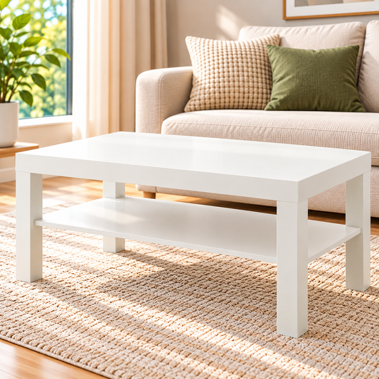 IKEA LACK Modern Rectangular Coffee Table, White, 90x55 cm (35 3/8x21 5/8 "), Minimalist Wooden-Look Living Room Centre Table, Lightweight Sofa Table for Apartment, Lounge & Small Spaces
