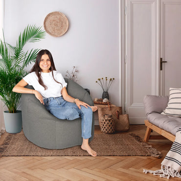 Norka Living Rod Sherpa Bean Bag Chair | Grey