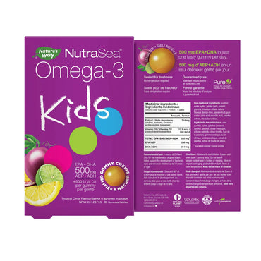 NutraSea Omega-3 Kids, Tropical Citrus Flavour, 2 x 30 Gummy Chews