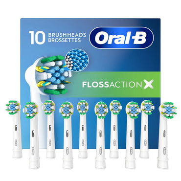 Oral B FlossAction Electric Toothbrush Replacement Brush Head Refills, 10-pack