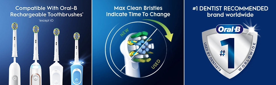 Oral B FlossAction Electric Toothbrush Replacement Brush Head Refills, 10-pack