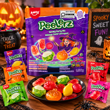 Amos Peelerz Halloween Spooky Party Gummy Candy Mix, 1.02 kg