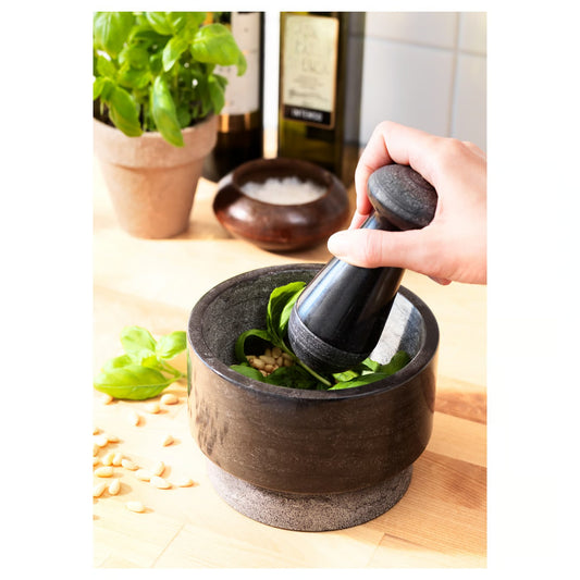 IKEA ΓDELSTEN Pestle and mortar, marble black