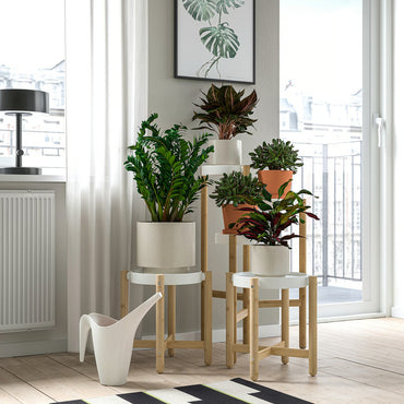 IKEA SATSUMAS Plant stand, bamboo/white, 36 cm (14 ¼ ")