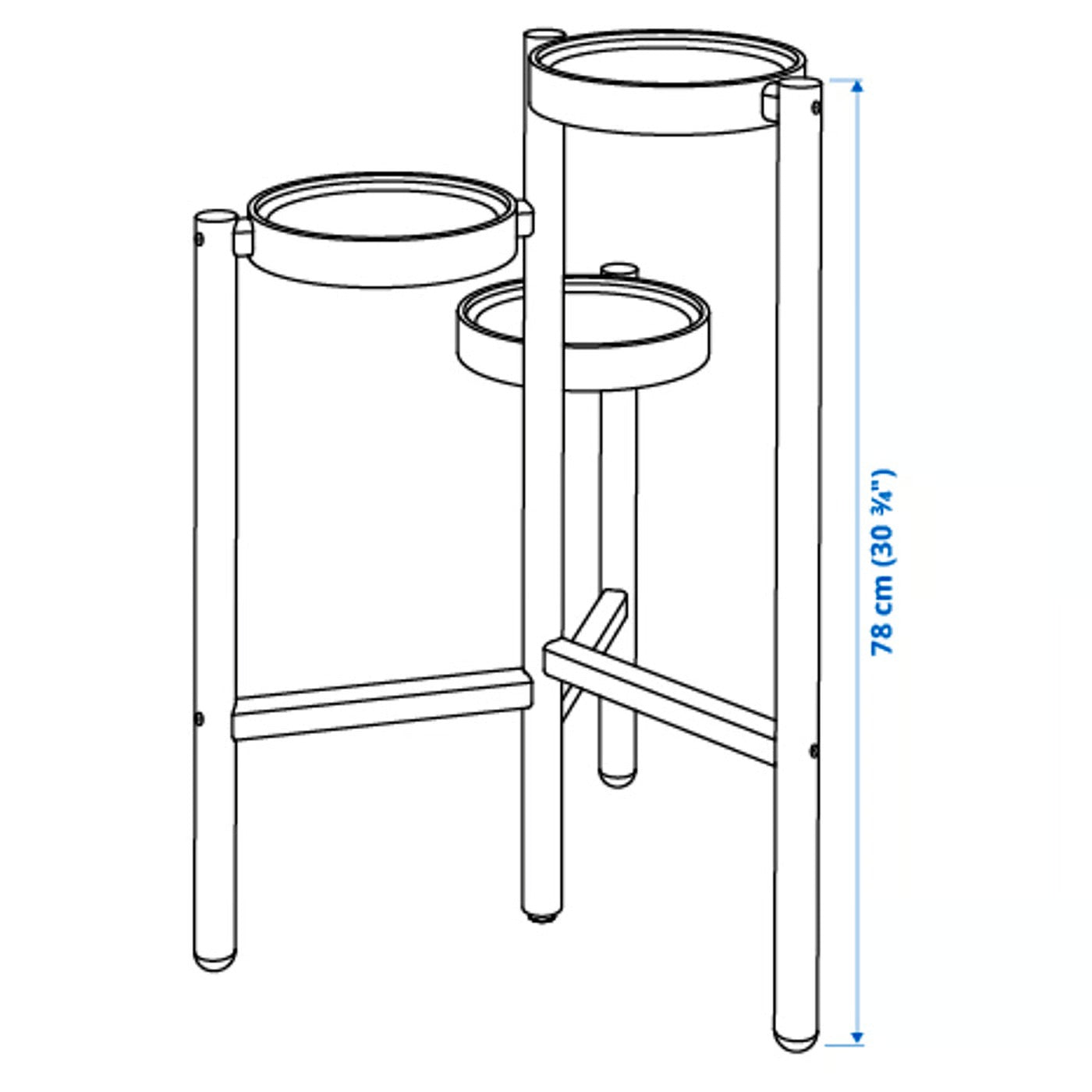 IKEA SATSUMAS Plant stand, bamboo/white, 78 cm (30 ¾ ")
