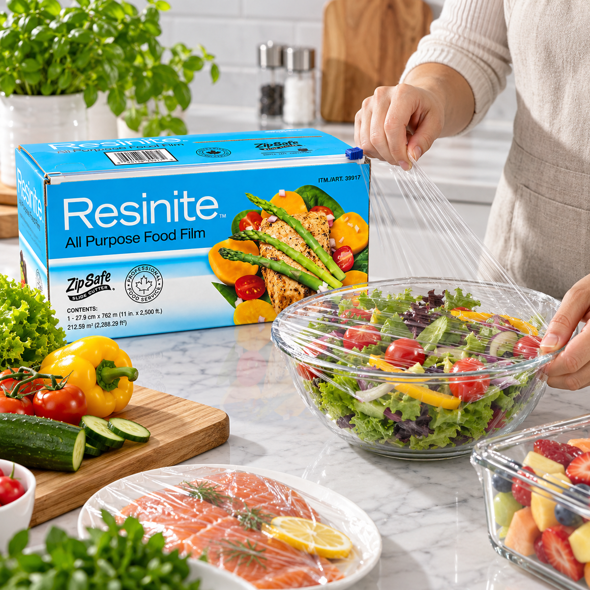 Resinite Commercial All-Purpose Plastic Food Wrap, 11 in × 2,500 ft (27.9 cm × 762 m)