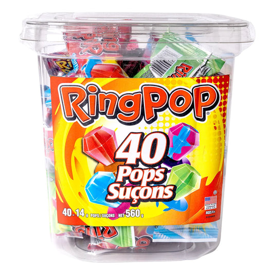 RingPop Assorted Flavoured Pops 40 × 14 g