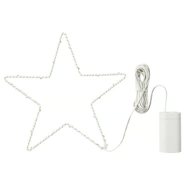 IKEA STRÅLA LED Star-Shaped Decorative Hanging Light, Battery Operated, Warm White, Silver, 27 cm