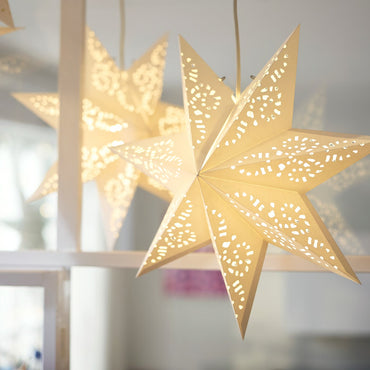 IKEA 48 cm Star-Shaped Paper Lamp Shade, Lace White, Indoor Decorative Hanging Shade