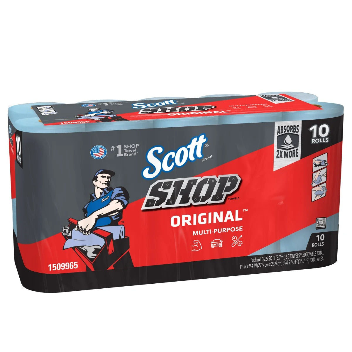Scott Original Shop Towels – 10 Roll Heavy-Duty Blue Cleaning Towels