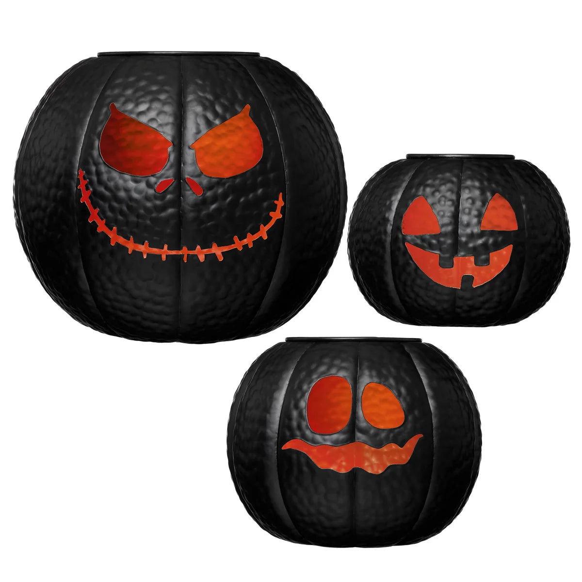 Set of 3 Halloween Pumpkin Lanterns