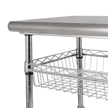Seville Classics Stainless-Steel Kitchen Cart