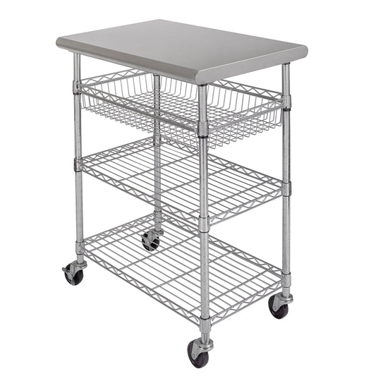 Seville Classics Stainless-Steel Kitchen Cart