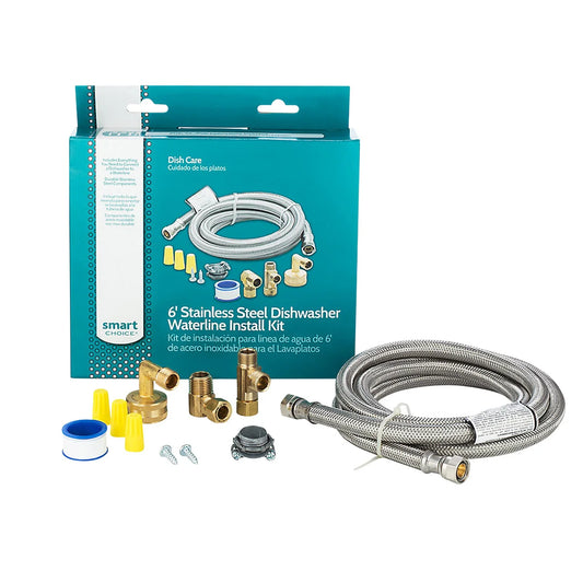 Smart Choice 6 ft. Stainless Steel Dishwasher Waterline Kit