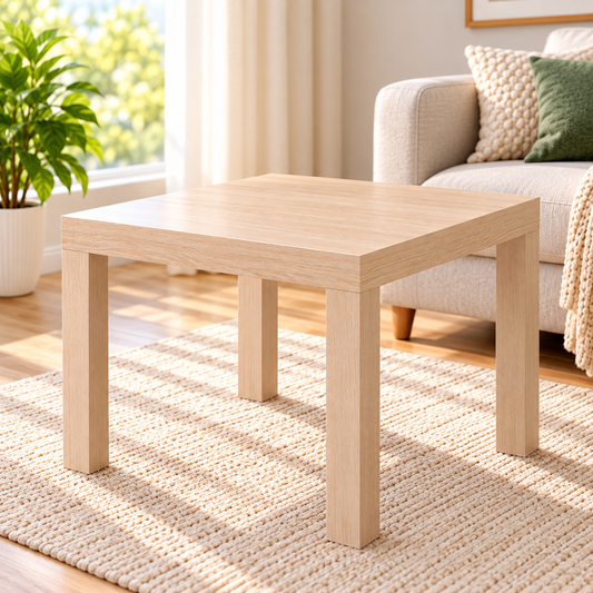 IKEA LACK Modern Square Side Table, White-Stained Oak Effect, 55x55 cm (21 5/8x21 5/8 "), Lightweight Wooden-Look End Table, Minimalist Bedside Nightstand & Sofa Accent Table for Living Room, Bedroom, Apartment & Small Spaces