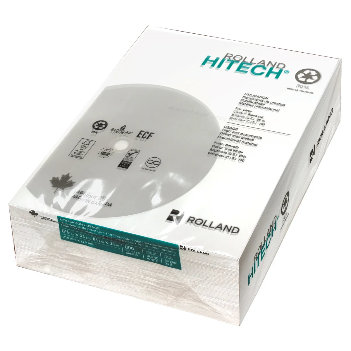 Sustana Hitech 8.5 x 11 Printer Paper, 96 Bright, 24 lb