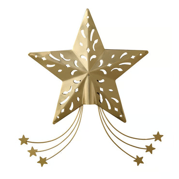 IKEA VINTERFINT Gold Christmas Tree Topper Star, 25 cm, Decorative Metal Xmas Tree Top Ornament, Elegant Gold Star with Cutout Design, Festive Holiday Tree Decoration for Christmas Home Décor