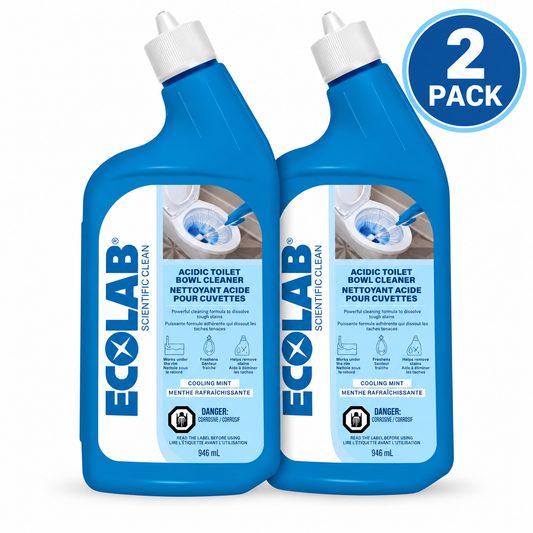 (2 Pack) ECOLAB Toilet Bowl Cleaner & Limescale Remover, 946 mL