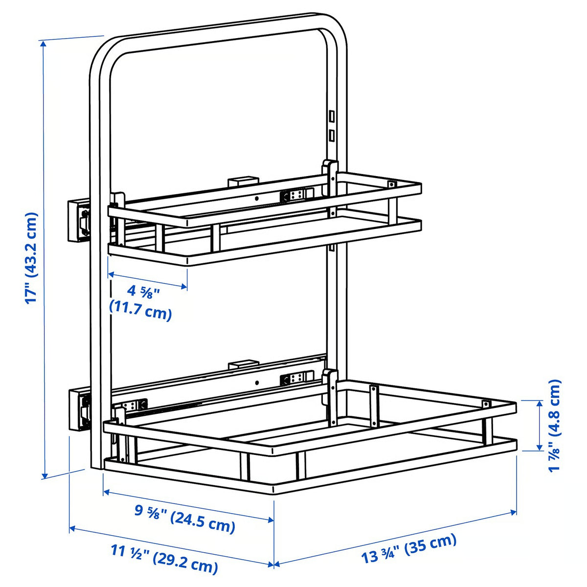IKEA UTRUSTA Under-sink organizer, 35x29x43 cm (13 3/4x11 1/2x17 ")
