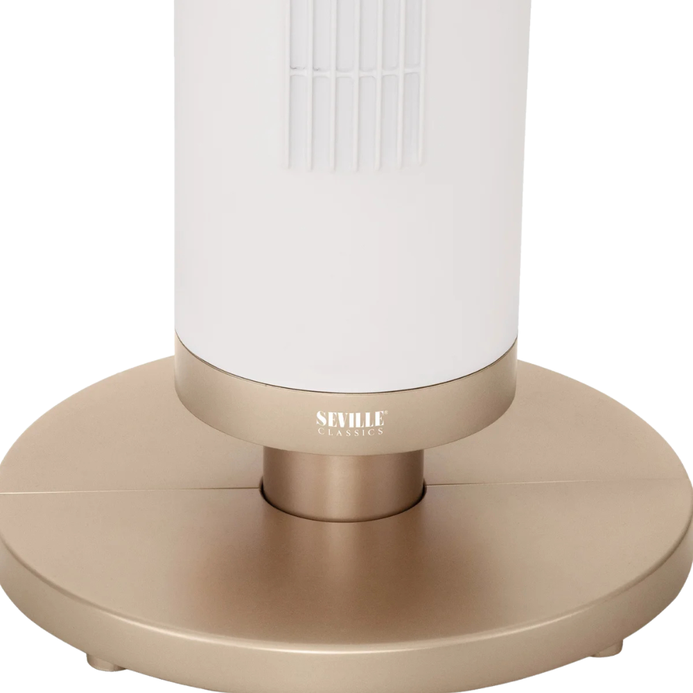 Seville Classics UltraSlim 37.8” Tower Fan with Remote Control & Adjustable LED Base Light