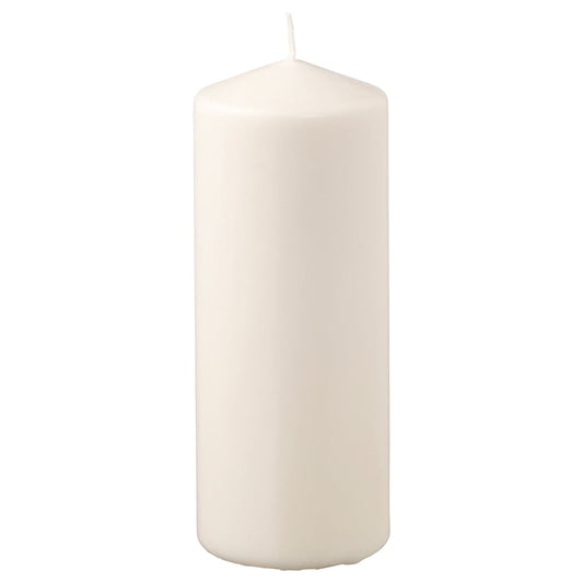 unscented block candle, natural, 15 cm