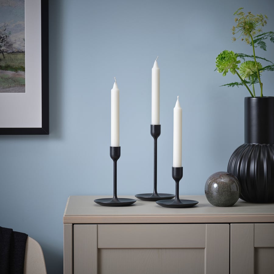 Unscented Chandelier Taper Candles, White, 19 cm (7.5"), 6 Hour Burn Time, Stearin Wax, Dripless, 20 Pack