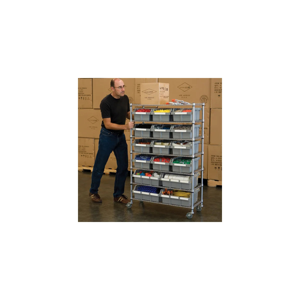 Vancouver Classics 7-Tier Steel Wire Shelving 16 Bin