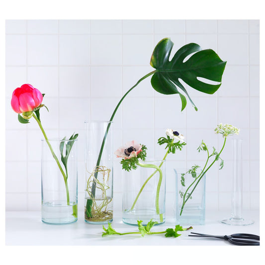 IKEA CYLINDER Vase, set of 3, clear glass